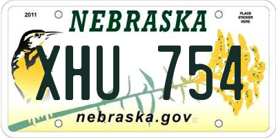 NE license plate XHU754