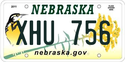 NE license plate XHU756