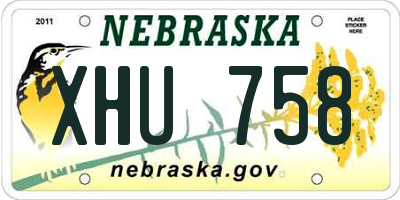 NE license plate XHU758