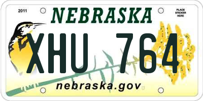 NE license plate XHU764