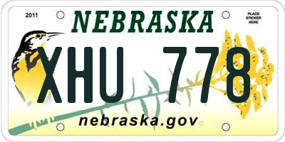 NE license plate XHU778