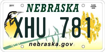 NE license plate XHU781