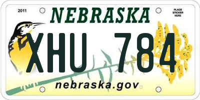 NE license plate XHU784