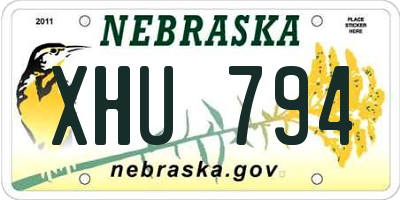 NE license plate XHU794