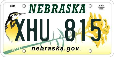 NE license plate XHU815