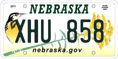 NE license plate XHU858