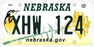 NE license plate XHW124