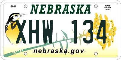NE license plate XHW134