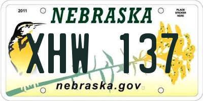 NE license plate XHW137