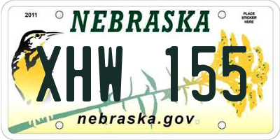 NE license plate XHW155
