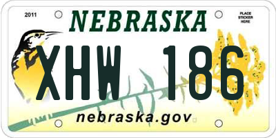 NE license plate XHW186