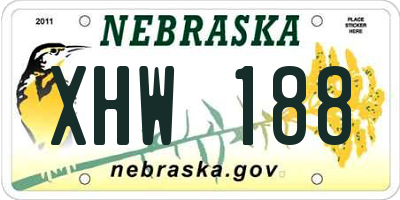 NE license plate XHW188