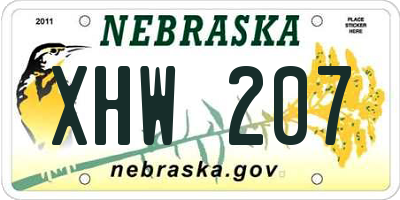 NE license plate XHW207