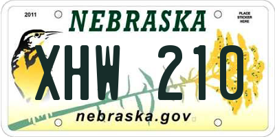 NE license plate XHW210