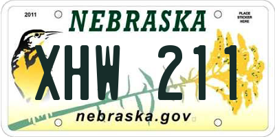 NE license plate XHW211