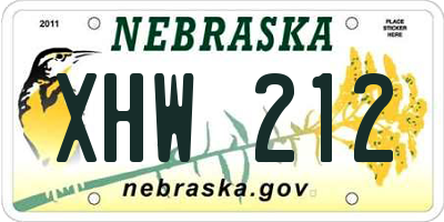 NE license plate XHW212