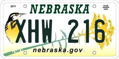 NE license plate XHW216
