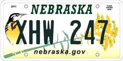 NE license plate XHW247