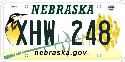 NE license plate XHW248