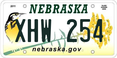 NE license plate XHW254