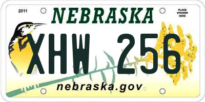 NE license plate XHW256