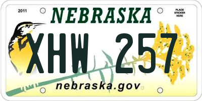 NE license plate XHW257