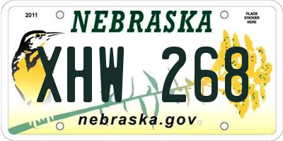 NE license plate XHW268