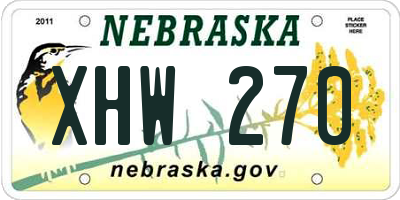 NE license plate XHW270
