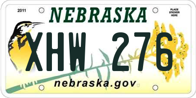 NE license plate XHW276