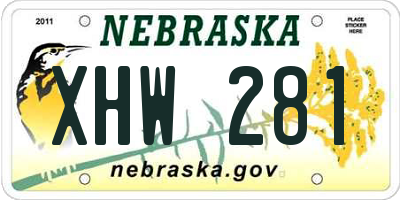 NE license plate XHW281