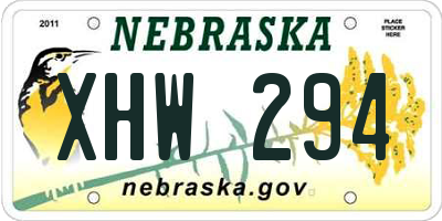 NE license plate XHW294