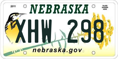 NE license plate XHW298