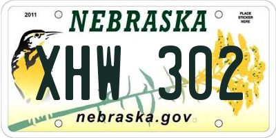 NE license plate XHW302