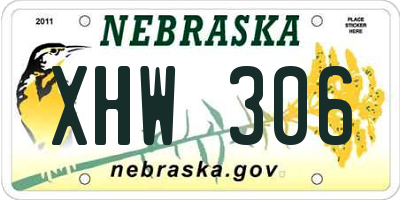 NE license plate XHW306