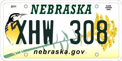 NE license plate XHW308