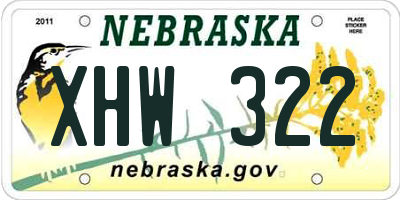 NE license plate XHW322