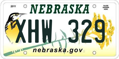NE license plate XHW329