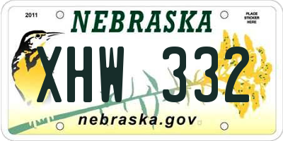 NE license plate XHW332