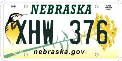 NE license plate XHW376