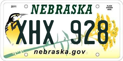 NE license plate XHX928