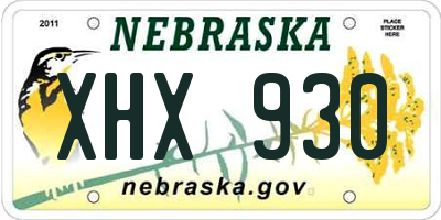 NE license plate XHX930