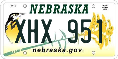 NE license plate XHX951