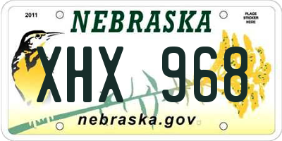 NE license plate XHX968
