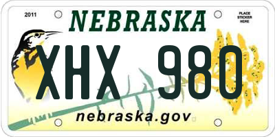 NE license plate XHX980