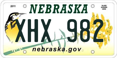 NE license plate XHX982
