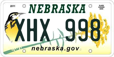 NE license plate XHX998