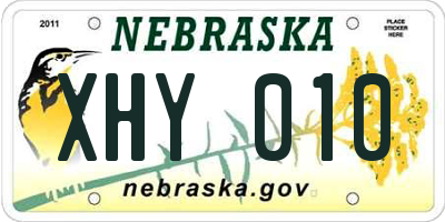 NE license plate XHY010