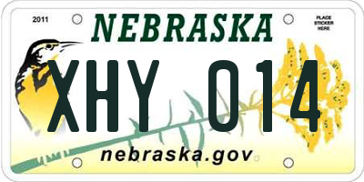 NE license plate XHY014