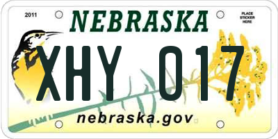 NE license plate XHY017