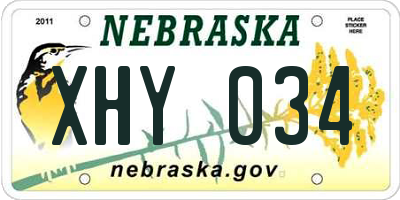 NE license plate XHY034